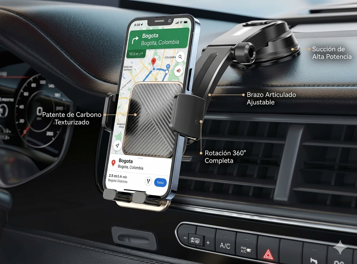 Soporte Ultra-Grip 360° Premium - Máxima Estabilidad para tu vehículo